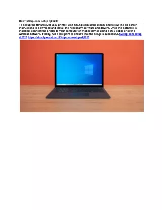 how 123 hp com setup dj2623