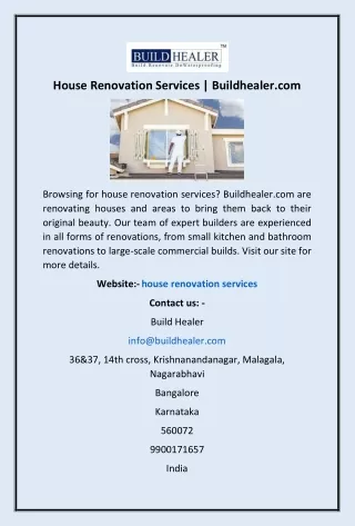 House Renovation Services | Buildhealer.com