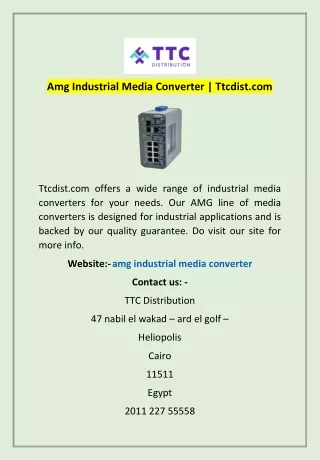 Amg Industrial Media Converter | Ttcdist.com