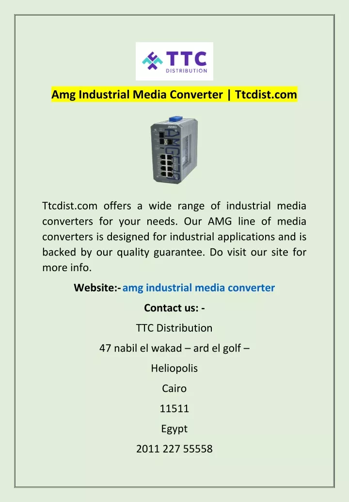 amg industrial media converter ttcdist com