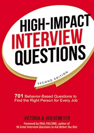 $PDF$/READ/DOWNLOAD High-Impact Interview Questions: 701 Behavior-Based Question