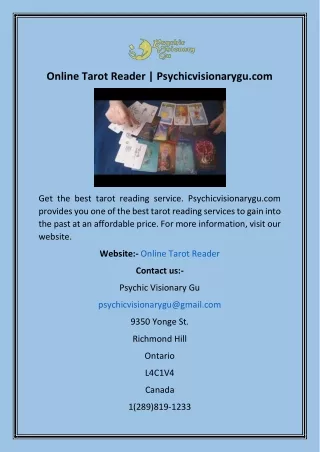 Online Tarot Reader  Psychicvisionarygu