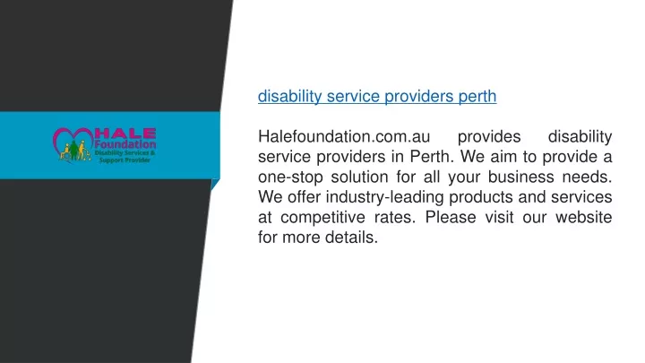 disability service providers perth halefoundation