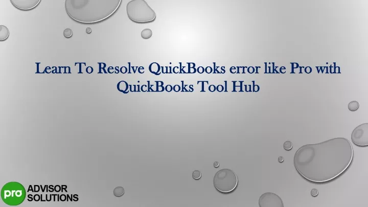 learn to resolve quickbooks error like pro with