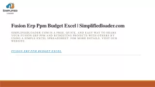 Fusion Erp Ppm Budget Excel  Simplifiedloader.com