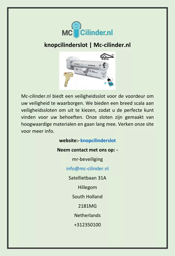 knopcilinderslot mc cilinder nl
