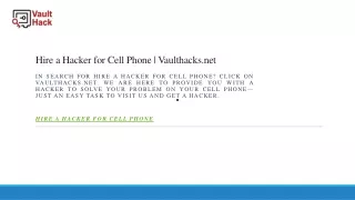Hire a Hacker for Cell Phone  Vaulthacks.net