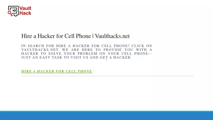 hire a hacker for cell phone vaulthacks net