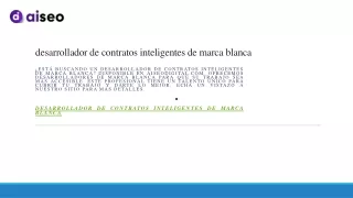 desarrollador de contratos inteligentes de marca blanca