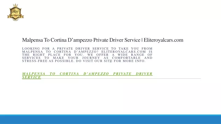 malpensa to cortina d ampezzo private driver service eliteroyalcars com