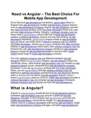 react vs angular the best choice for mobile