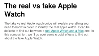 The real vs fake Apple Watch