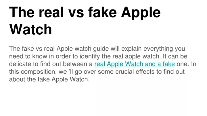 the real vs fake apple watch