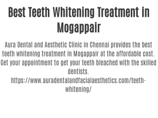 Best Teeth Whitening Treatment in Mogappair