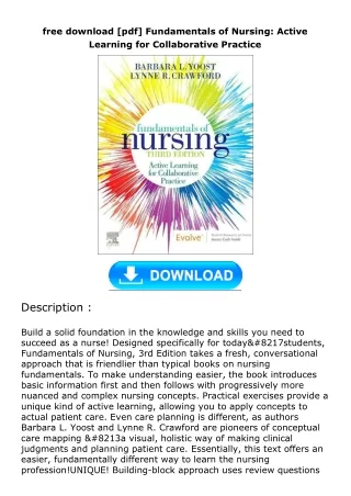 free download [pdf] Fundamentals of Nursing: Active Learning for Collaborative