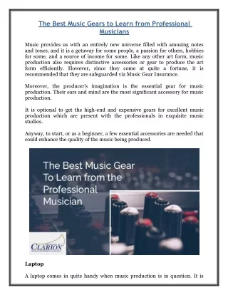 the best music gears to learn from professional