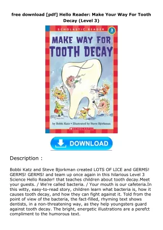free download [pdf] Hello Reader: Make Your Way For Tooth Decay (Level 3)