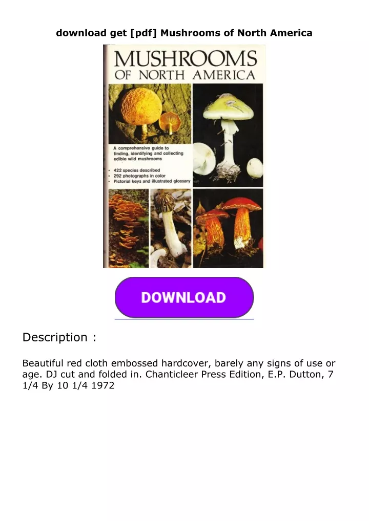 download get pdf mushrooms of north america