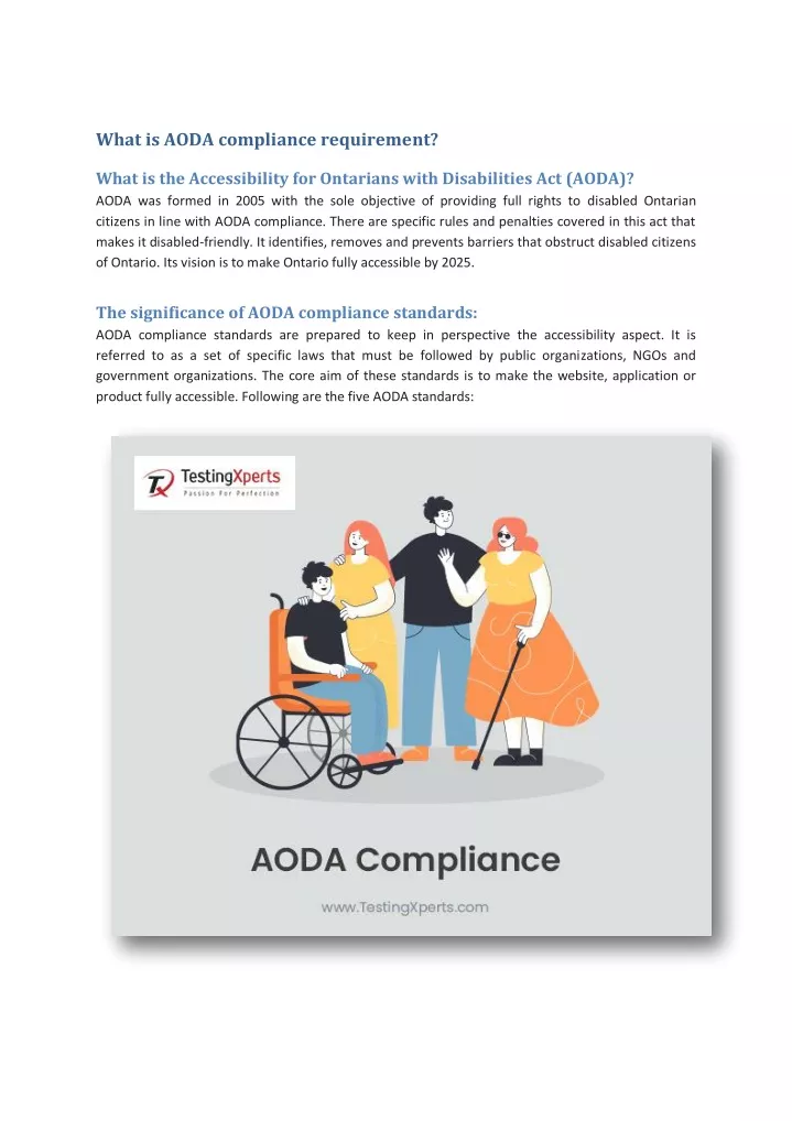what is aoda compliance requirement