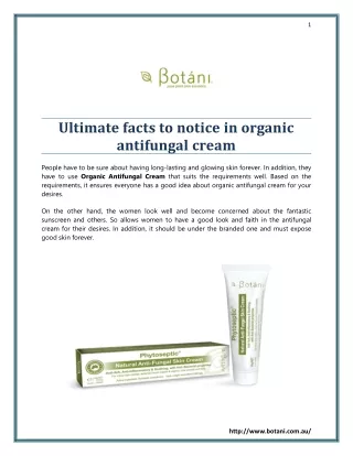 Ultimate facts to notice in organic antifungal cream