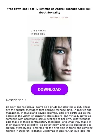 free download [pdf] Dilemmas of Desire: Teenage Girls Talk about Sexuality