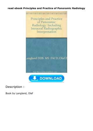 read ebook Principles and Practice of Panoramic Radiology