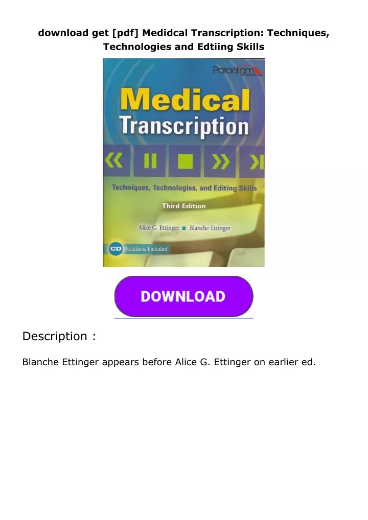 download get pdf medidcal transcription