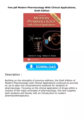 free pdf Modern Pharmacology With Clinical Applications, Sixth Edition