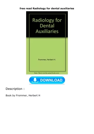 free read  Radiology for dental auxiliaries