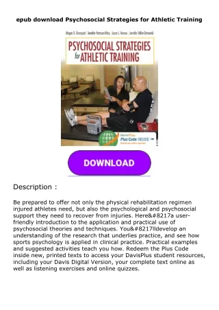 epub download Psychosocial Strategies for Athletic Training