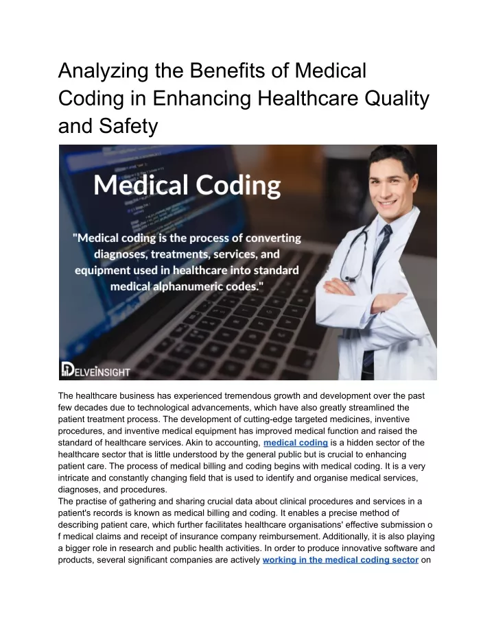 analyzing the benefits of medical coding
