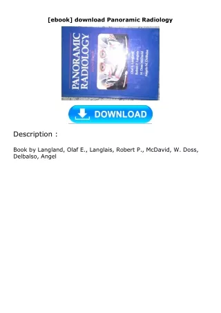 [ebook] download Panoramic Radiology
