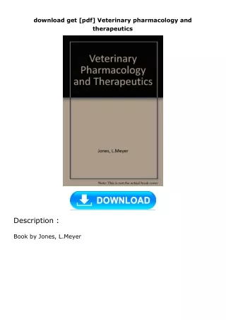 download get [pdf] Veterinary pharmacology and therapeutics