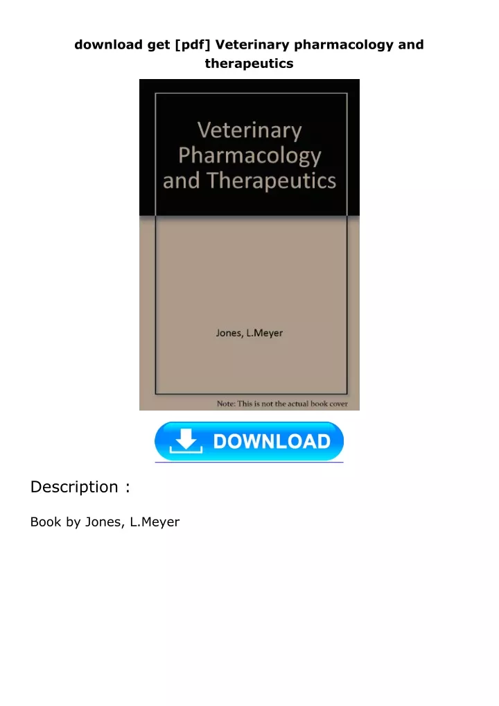download get pdf veterinary pharmacology
