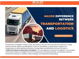 transportation and logistics involve a series