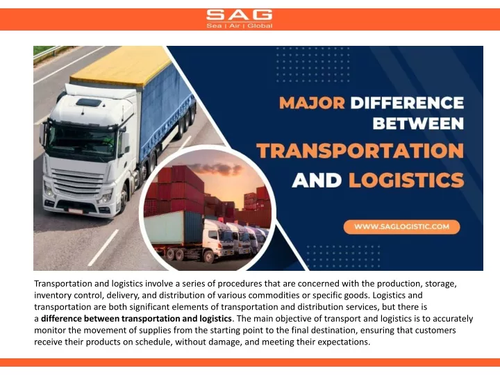 transportation and logistics involve a series
