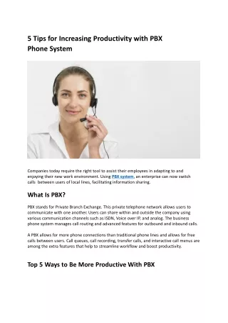 5 Tips for Increasing Productivity with PBX Phone System