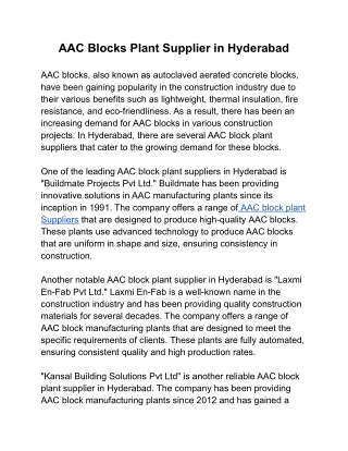 AAC Blocks Plant Supplier in Hyderabad (1)