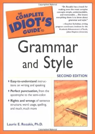 epub download The Complete Idiot's Guide to Grammar And Style, 2nd Edition