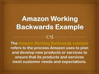 Amazon Working Backwards Example