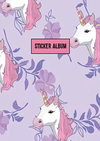 download Sticker Album: Unicorn Blank Sticker Book for Kids 100 Pages Large Size