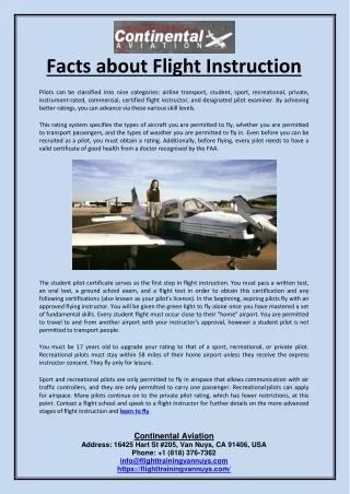 Facts about Flight Instruction