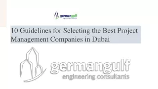 10 Guidelines for Selecting the Best Project Management Companies in Dubai