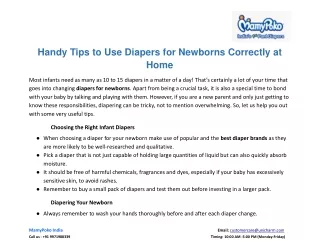 handy tips to use diapers for newborns correctly
