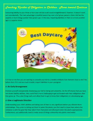 teaching upsides of obligation in children moves