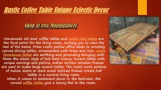 rustic coffee table unique eclectic decor