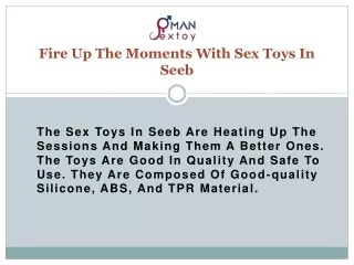 Fire Up The Moments With Sex Toys In Seeb