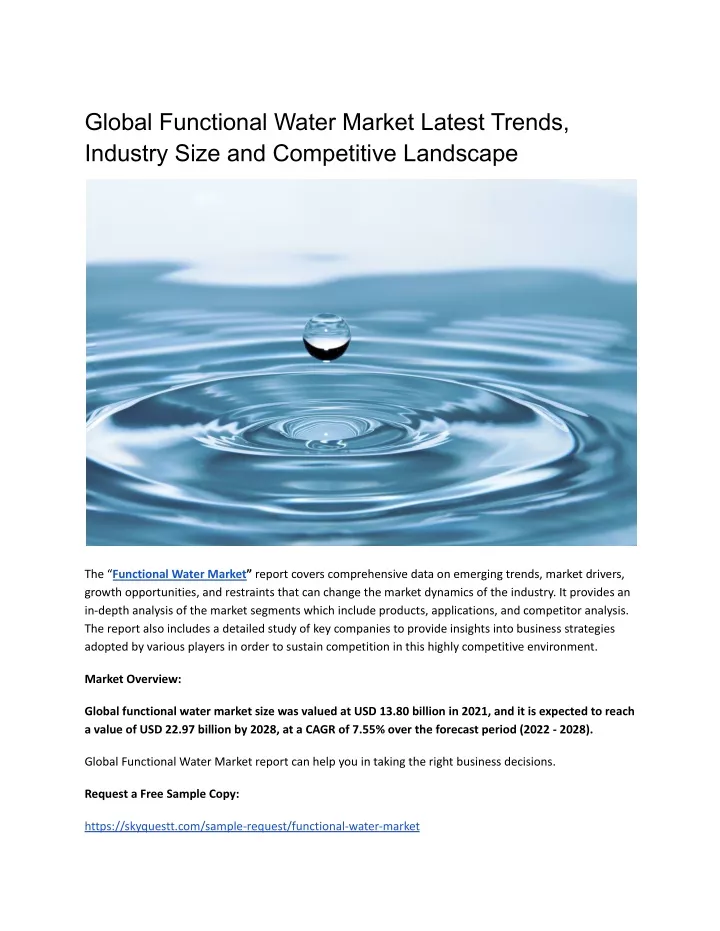 global functional water market latest trends