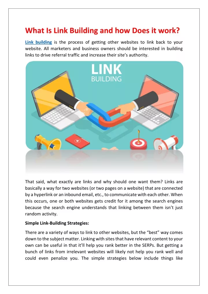 what is link building and how does it work