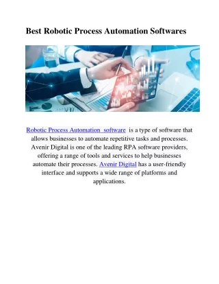 Best Robotic Process Automation Softwares- Avenir Digital